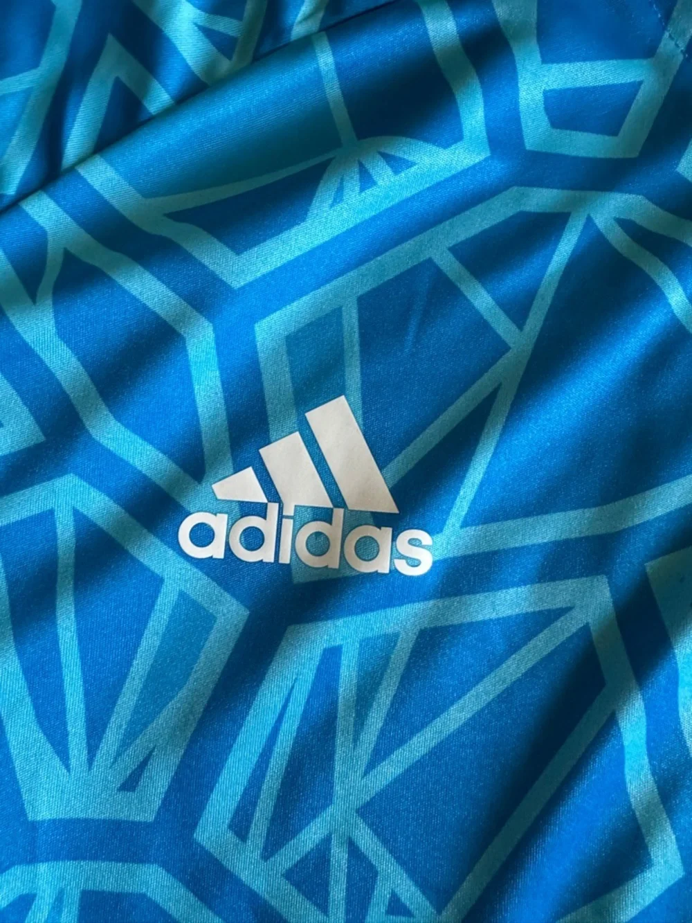 Adidas Men's Soccer Geometric Blue Jersey Medium